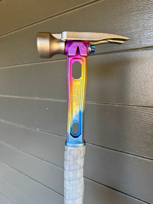 Martinez M1 zinc plated head, m4 anodized rainbow handle Special Edition 1 of 1
