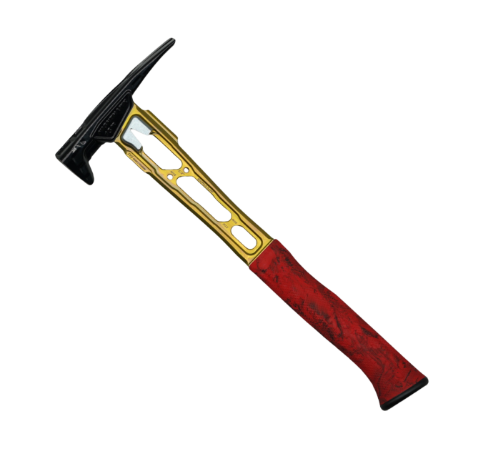 Golden Nighthawk 14.5” Gold titanium handle with black head and red grip