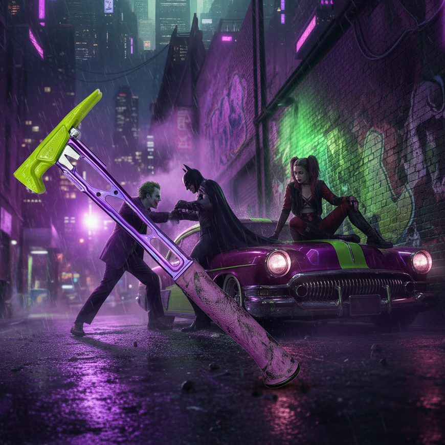 Nighthawk Joker! 15 oz Smooth Green Head, 14.5" Purple Titanium Handle and Purple Grip